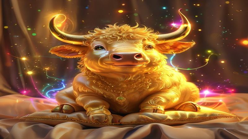 hình ảnh chú trâu vàng phong thủy mang lại năng lượng tĩnh lặng và may mắn